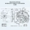 PRESTONE-HYDRAULIC-TORQUE-CONVERTER-EXTERNAL-DIMENSION-YJ330-DANA-SPICER-C270-1 YJ330 Torque Converter