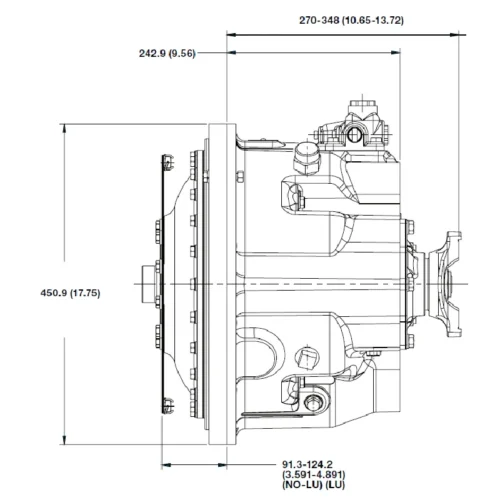 PRESTONE-HYDRAULIC-TORQUE-CONVERTER-EXTERNAL-DIMENSION-YJ330-DANA-SPICER-C270-2 YJ330 Torque Converter
