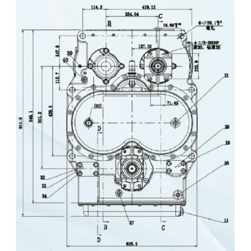PRESTONE-POWERSHIFT-TRANSMISSION-EXTERNAL-DIMENSION-T60-DANA-6000-3 T60 Series Powershift Transmission