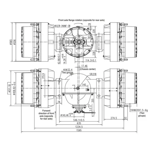 PRST 14D Drive Axle - Alternative for spicer 14d axle OEM drawings